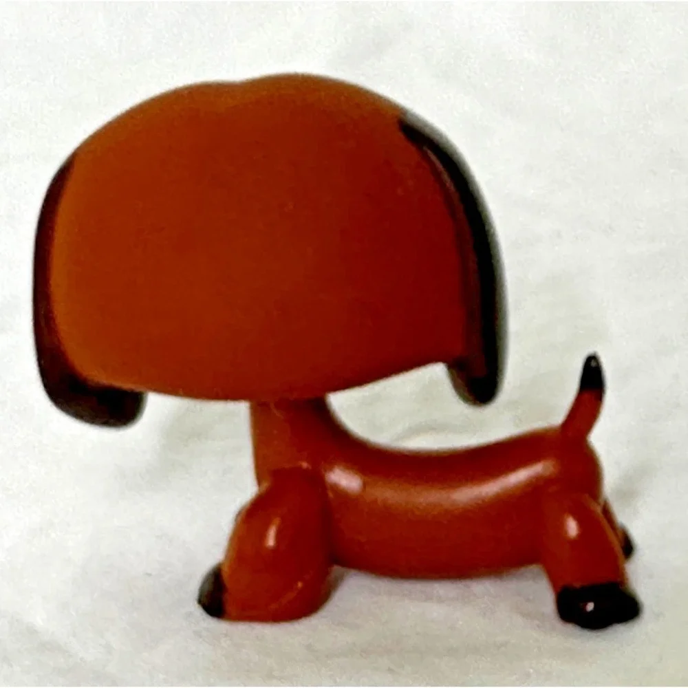 Littlest Pet Shop lps Dachshund Figure Dog #992 Green Eyes Weiner Dog